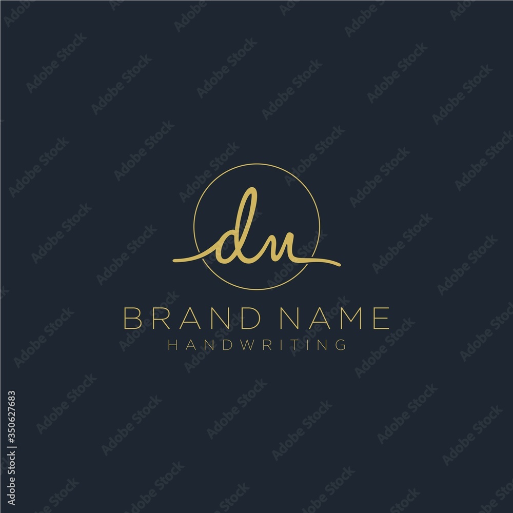 DN Initial handwriting logo vector