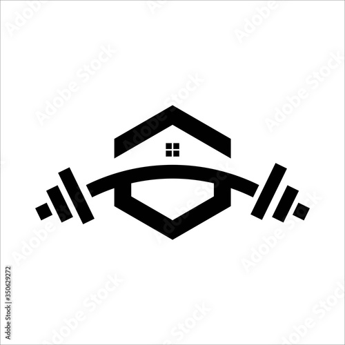 Home logo design. Home studio fitness logo designs vector template