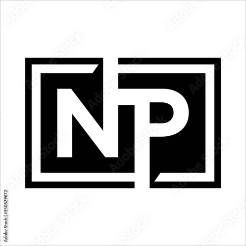 initials N and P logo. Letter N and P logo design template