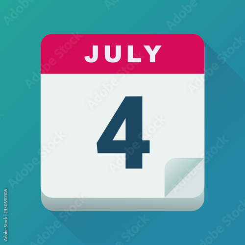 July 4 calendar, Independence Day (flat design)