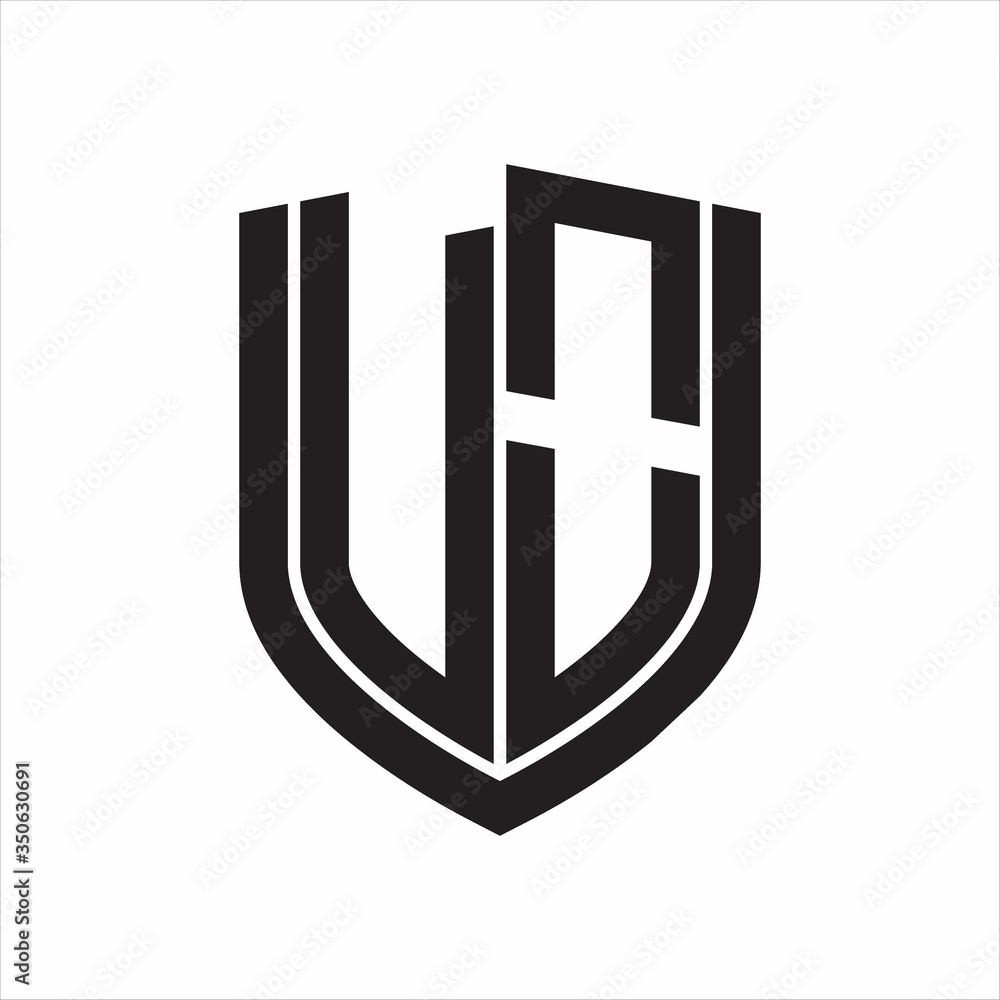 UO Logo monogram with emblem shield design isolated on white background UO Logo monogram with emblem shield design isolated on white background
