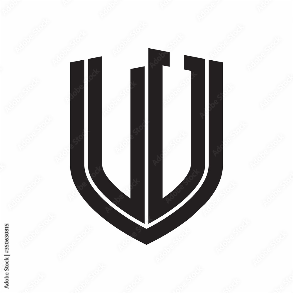 UV Logo monogram with emblem shield design isolated on white background UV Logo monogram with emblem shield design isolated on white background