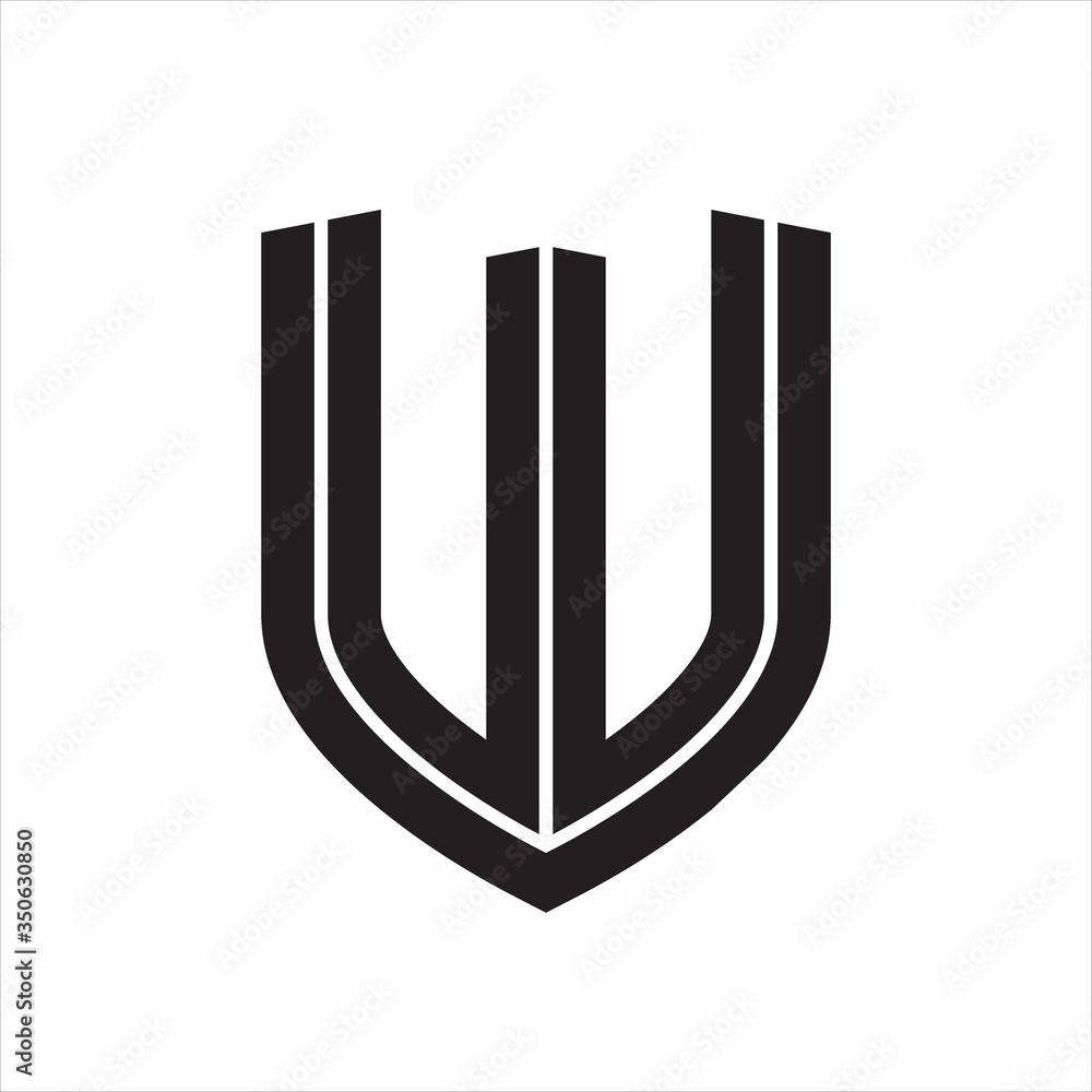 UU Logo monogram with emblem shield design isolated on white background UU Logo monogram with emblem shield design isolated on white background