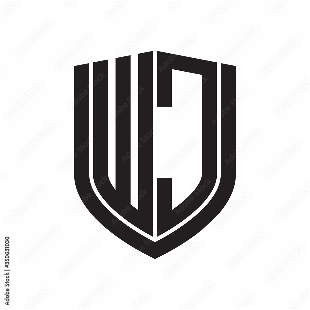 WC Logo monogram with emblem shield design isolated on white background WC Logo monogram with emblem shield design isolated on white background