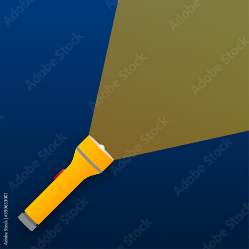 Bulb light vector icon. Bright light beam. Modern linterna, great design for any purposes. Vector stock illustration.