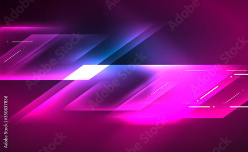 Dynamic neon shiny abstract background. Trendy abstract layout template for business or technology presentation, internet poster or web brochure cover, wallpaper