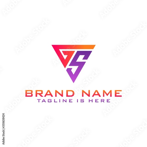 Letter G S logo icon design template elements