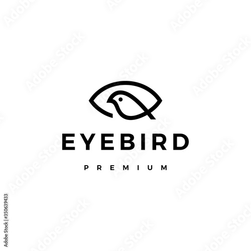eye bird logo vector icon illustration