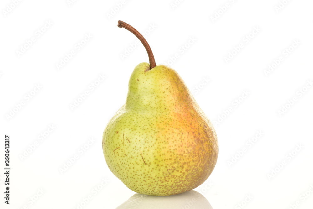 Juicy ripe, sweet, organic green pears, closeup, on a white background. Juicy ripe, sweet, organic green pears, closeup, on a white background.