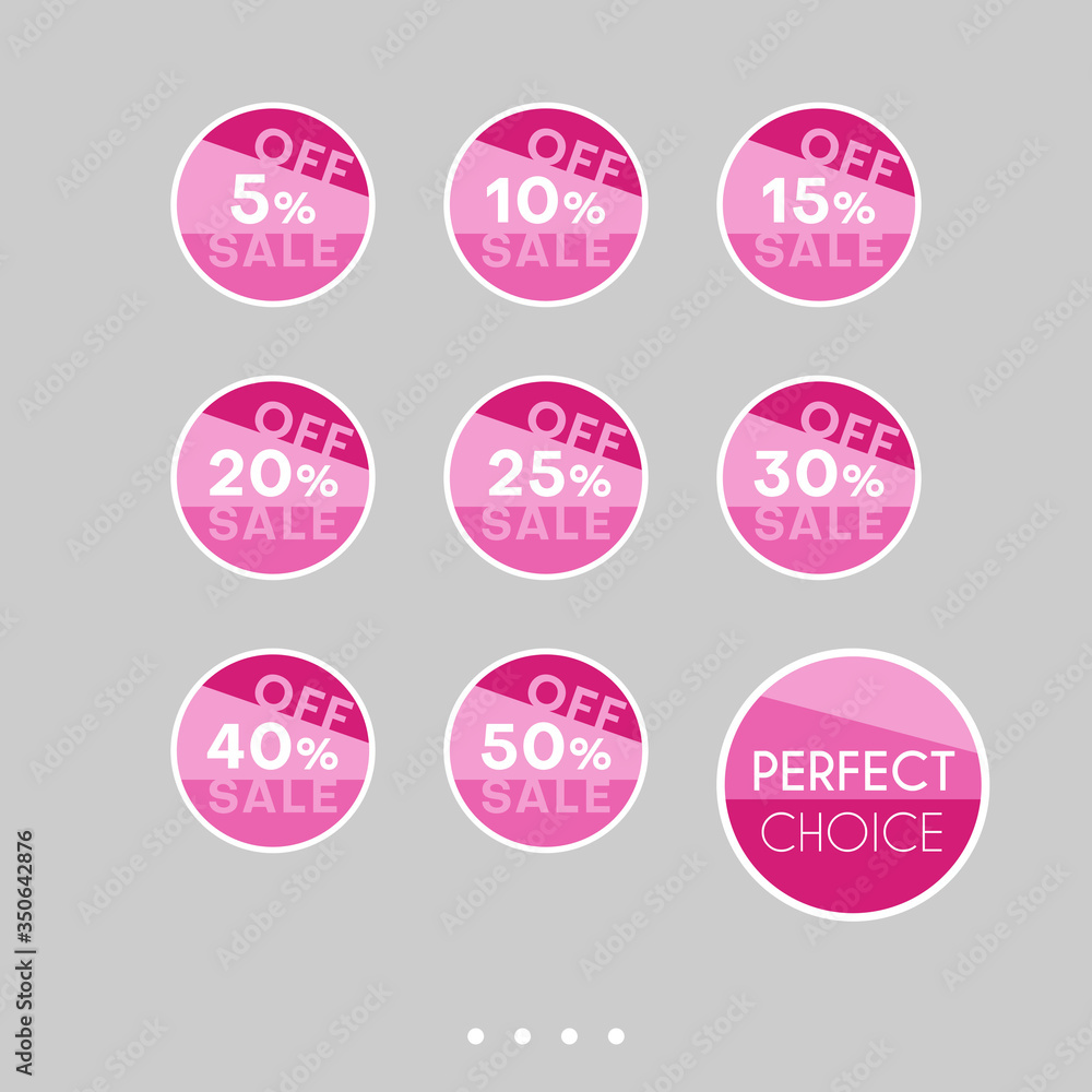 Set of sale stickers. Colorful abstract design. Set of sale stickers. Colorful abstract design.
