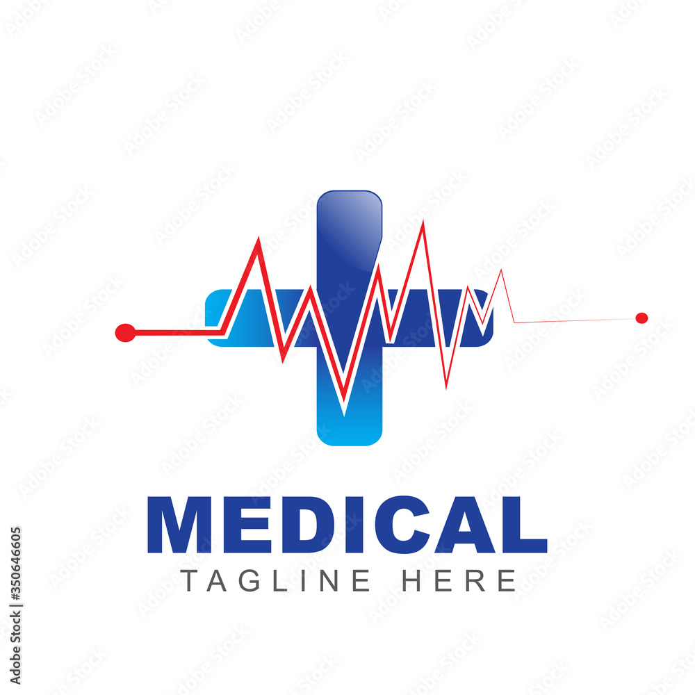 Medical pharmacy logo design template with cross plus sign shape illustration. Symbol of center health care clinic medicine concept. Vector graphic for element brand company, doctor identity service