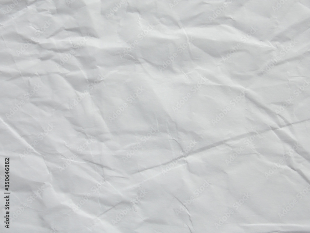 White crumpled paper texture background
