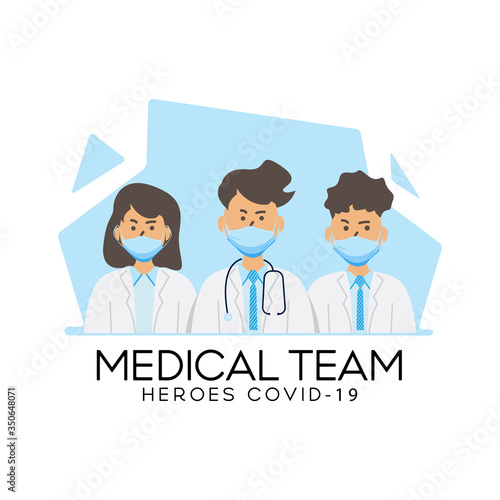 Medical personnel team flat illustration vector eps 10