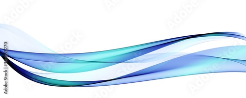 Abstract blue background with dynamic soft gradient transparent wave