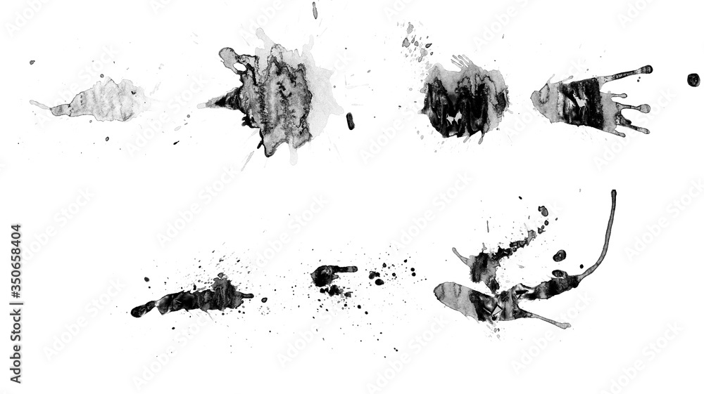 Fototapeta premium Beautiful black vector set of paint brushes