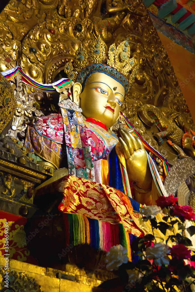 A traditional sculpture of Buddha
