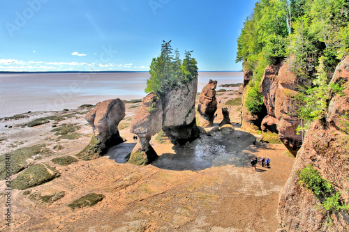 The Bay of Fundy  between the Canadian provinces of New Brunswick and Nova Scotia, with  extremely high tidal range. photo