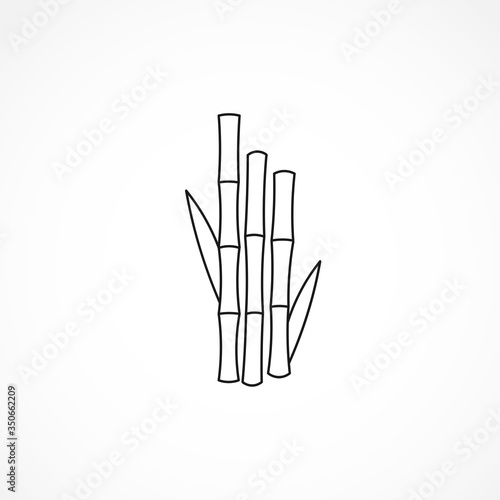 bamboo branch line icon. bamboo isolated line icon