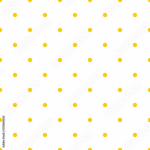 Seamless vector spring or summer pattern with sunny yellow polka dots on white background