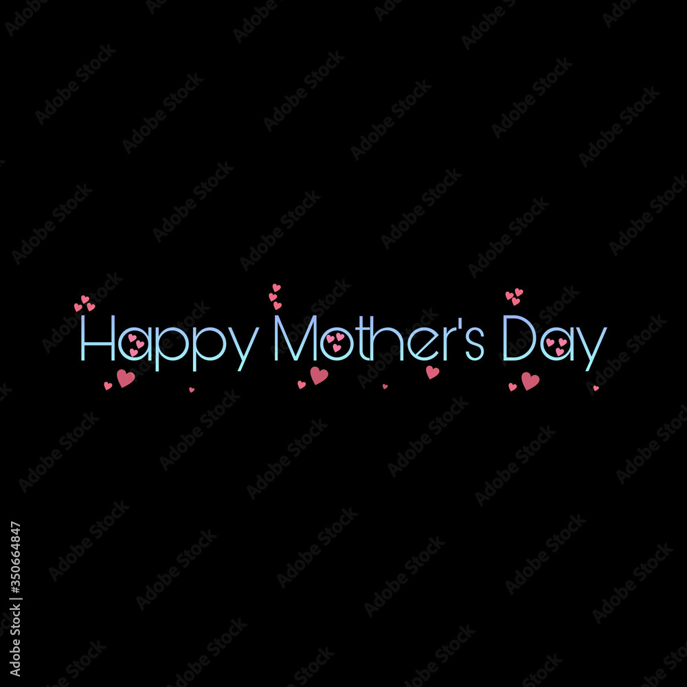 Happy mother's day wishes greeting card on abstract background with colorful hearts, graphic design illustration wallpaper