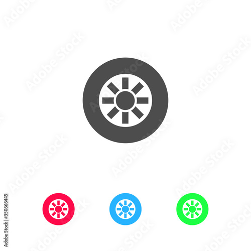 Tire icon flat