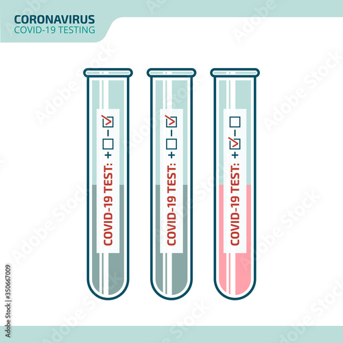 Coronavirus test tube. CoVID-19 testing concept. Novel Coronavirus outbreak spread.  Health and medical. 