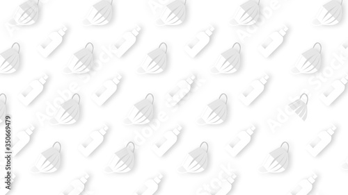 The white stencil background wallpaer is a mask and alcohol gel pattern pattern for presentations, banners, business cards and other high quality 8k graphics.resolution300 © pai