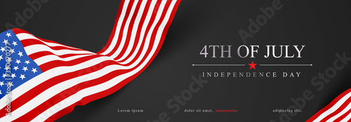 Elegant professional USA 4th july independence day banner vector template