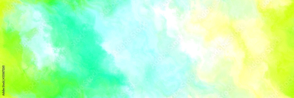 seamless abstract watercolor background with watercolor paint with honeydew, green yellow and light cyan colors. can be used as background texture or graphic element