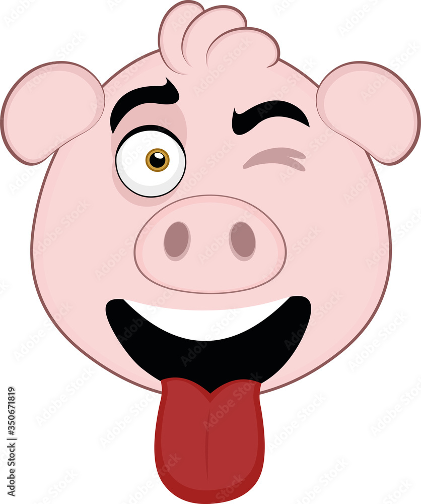 Vector illustration of the face of a cute cartoon pig Vector illustration of the face of a cute cartoon pig