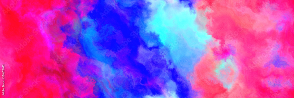 seamless abstract watercolor background with watercolor paint with royal blue, deep pink and light blue colors. can be used as web banner or background