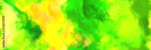 repeating pattern abstract watercolor background with watercolor paint with green yellow, yellow and lawn green colors. can be used as background texture or graphic element © Eigens