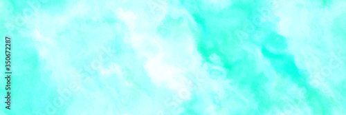 repeating abstract watercolor background with watercolor paint with pale turquoise, aqua marine and turquoise colors and space for text or image © Eigens