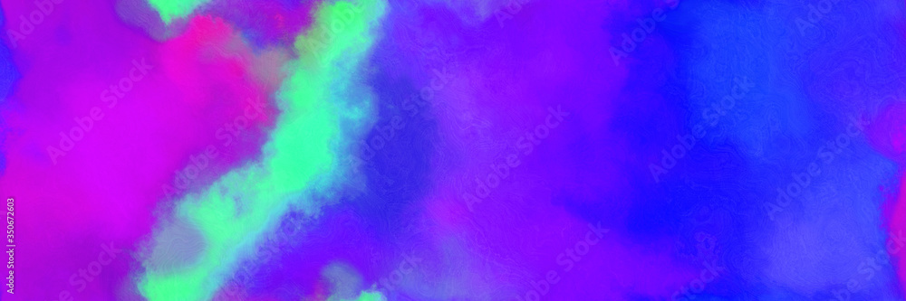 seamless abstract watercolor background with watercolor paint with blue violet, medium turquoise and dark violet colors. can be used as web banner or background