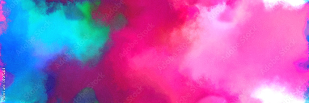 seamless abstract watercolor background with watercolor paint with steel blue, light sea green and neon fuchsia colors. can be used as background texture or graphic element