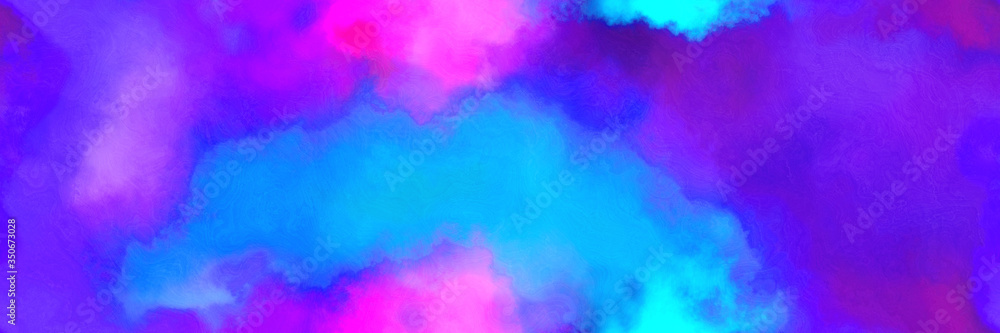 repeating abstract watercolor background with watercolor paint with blue violet, deep sky blue and orchid colors. can be used as background texture or graphic element