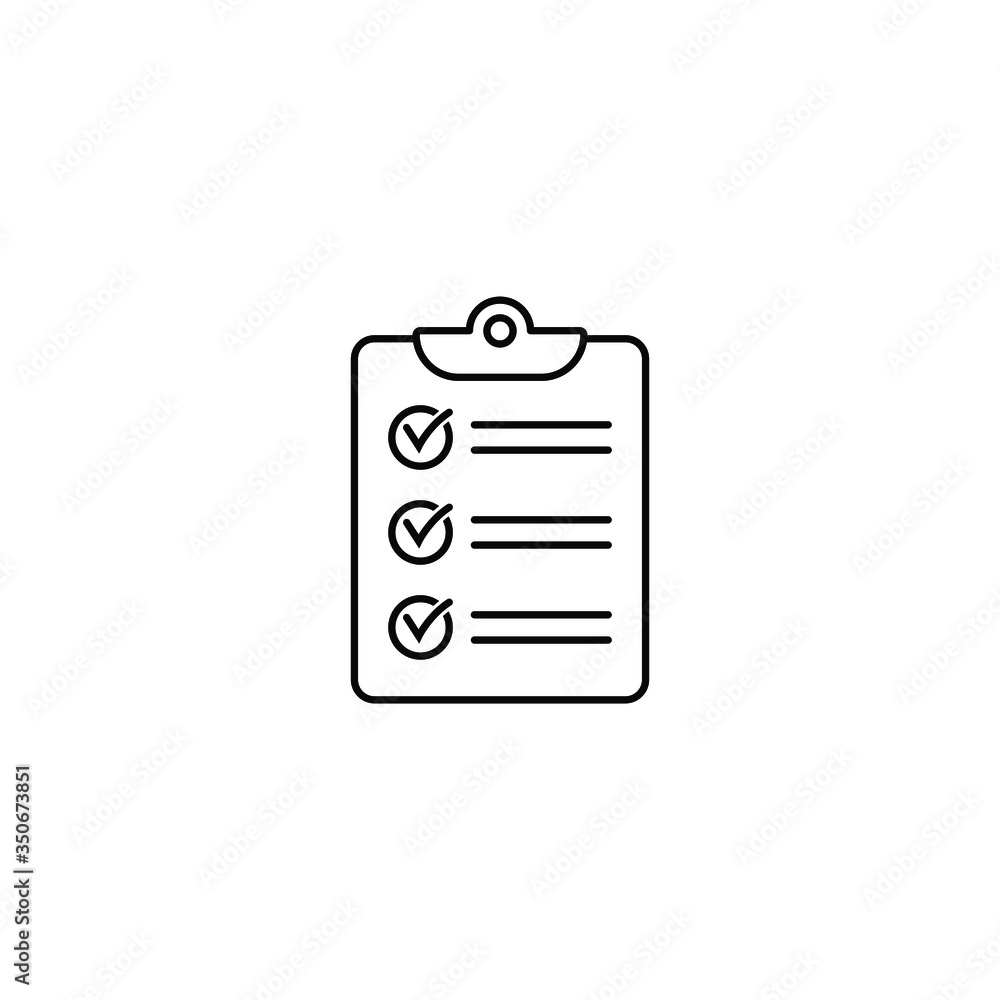 Clipboard with checklist icon, symbol for web site and app design. Vector illstration. Clipboard with checklist icon, symbol for web site and app design. Vector illstration.