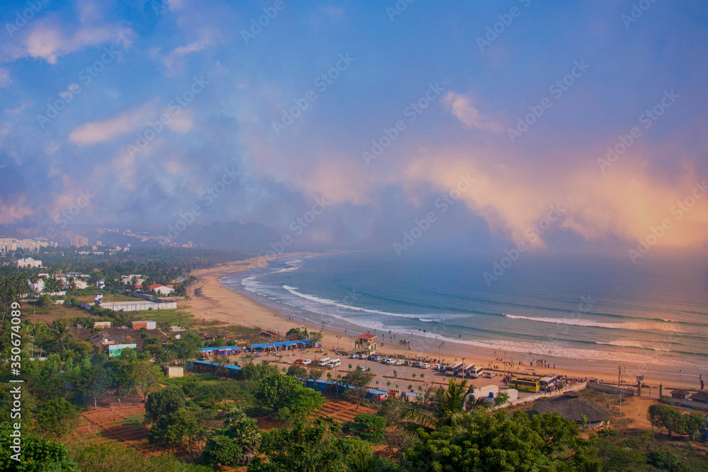 Aerial view of  a beach on Bay of Bengal