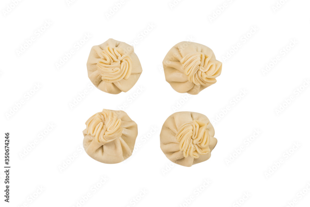 Khinkali on white background. Khinkali on white background.