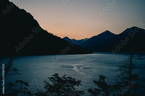 sunset over the lake