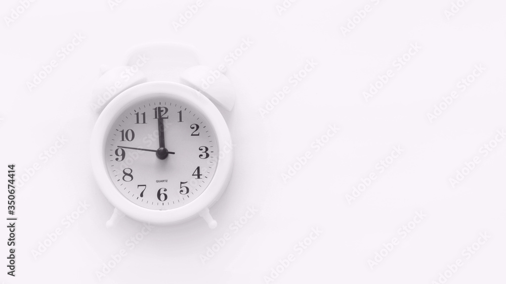 Alarm clock on white background. Space for copy. Minimal concept. Alarm clock on white background. Space for copy. Minimal concept.