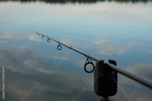 Fishing tackle photographed while fishing on the Danube on a midsummer afternoon