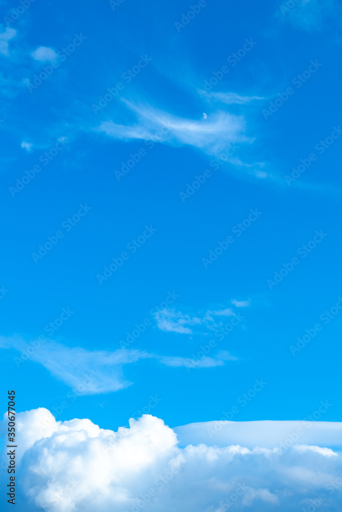 Scenic view of white clouds in blue sky