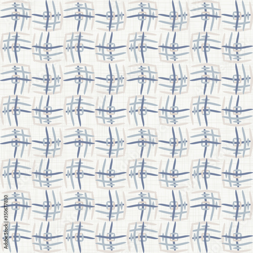 Seamless french blue woven texture seamless vector pattern. Linen shabby chic style. Rustic kitchen woven texture  background. Farmhouse country home decor swatch. Rough weave textile all over print