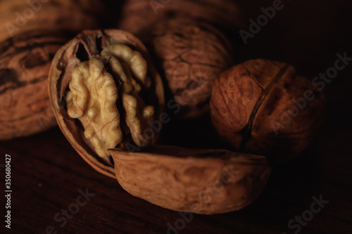 photos of walnuts made with a macro lens in Galicia, Sapin