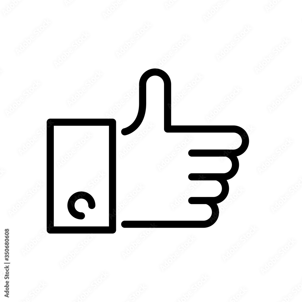 hand like social media marketing line style hand like social media marketing line style