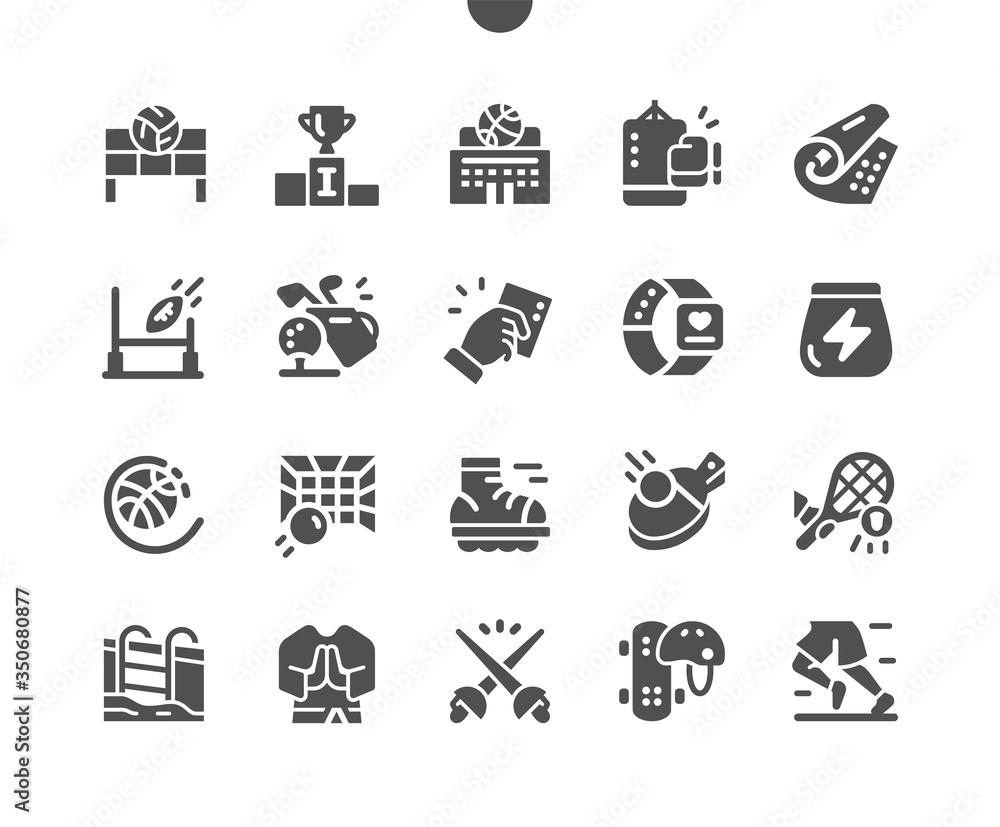 Sport Well-crafted Pixel Perfect Vector Solid Icons 30 2x Grid for Web Graphics and Apps. Simple Minimal Pictogram