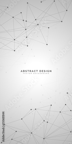 Abstract polygonal background with connecting dots and lines.Molecular structure with particles.  Vector technology background.Global network connection.  © IN0172