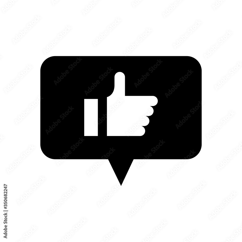 speech bubble with hand like social media silhouette style speech bubble with hand like social media silhouette style