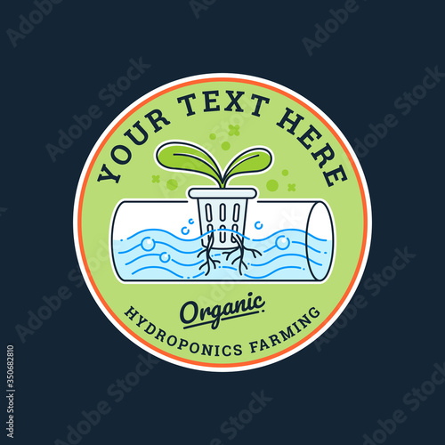 Hydroponics Farming Logo Vector Template